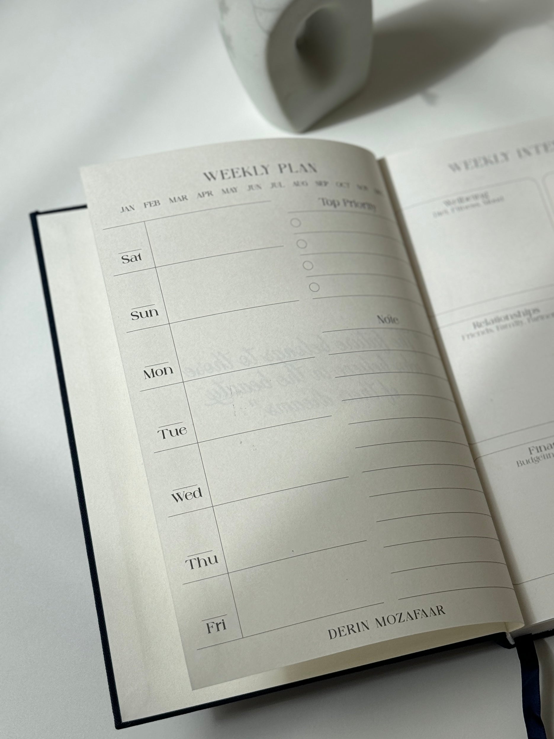 Weekly planner & intentions (english)