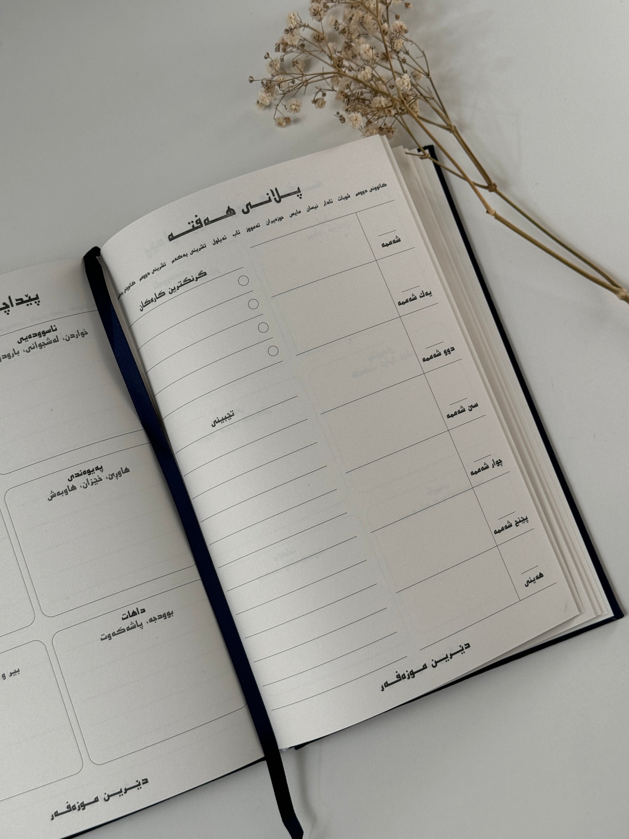 Weekly planner & intentions (kurdish)