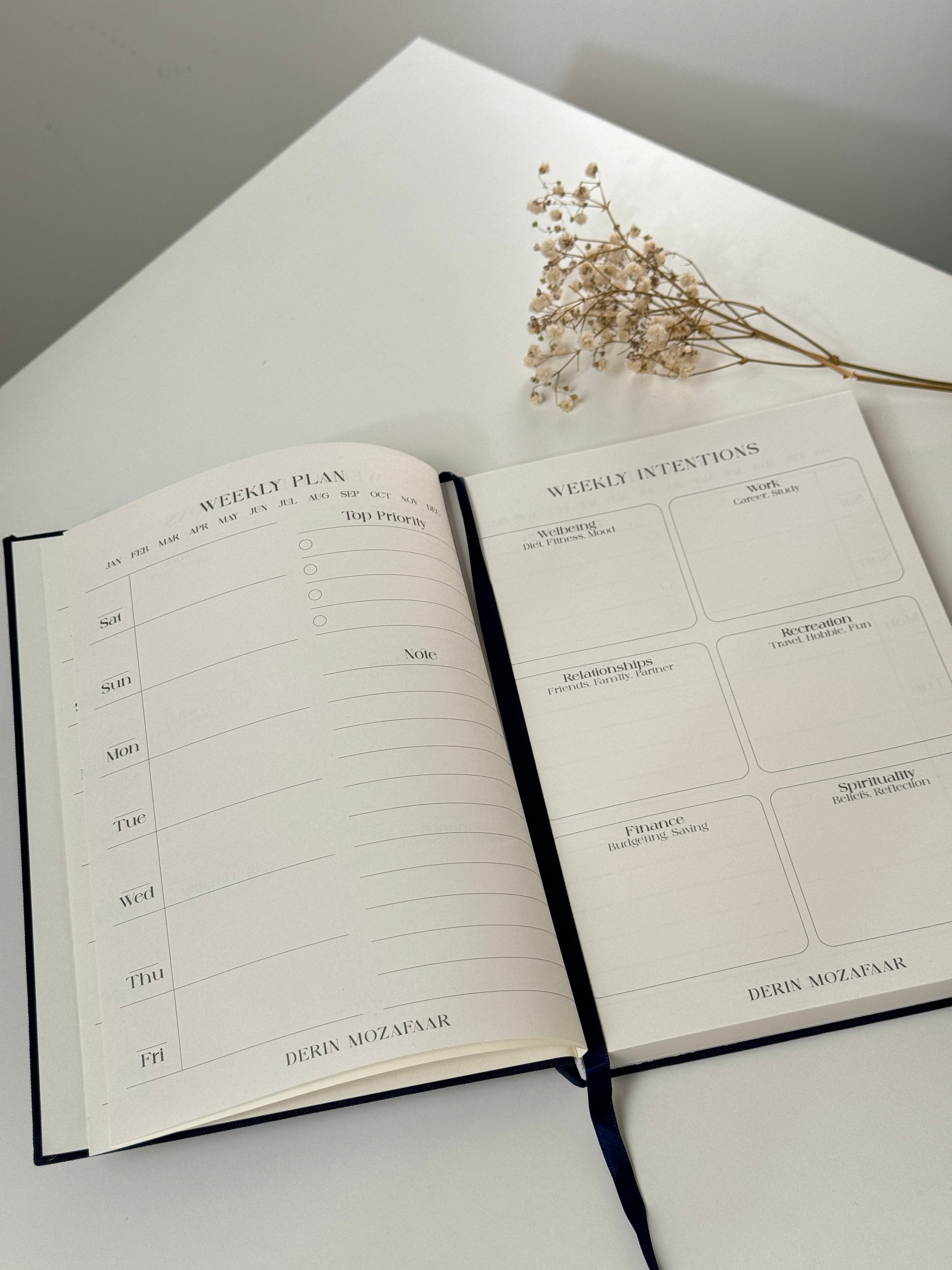 Weekly planner & intentions (english)